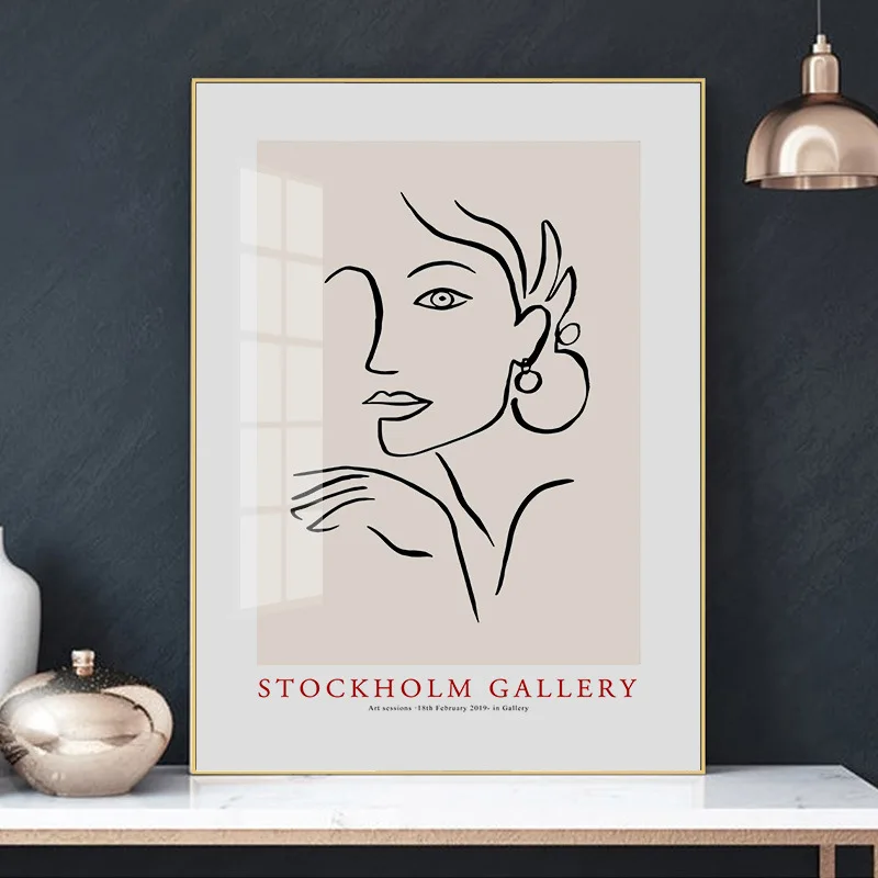 

Modern Abstract Canvas Print Nordic Style Wall Pictures Home Decor Gallery Art Decorative Painting Silhouette Line Shapes Poster