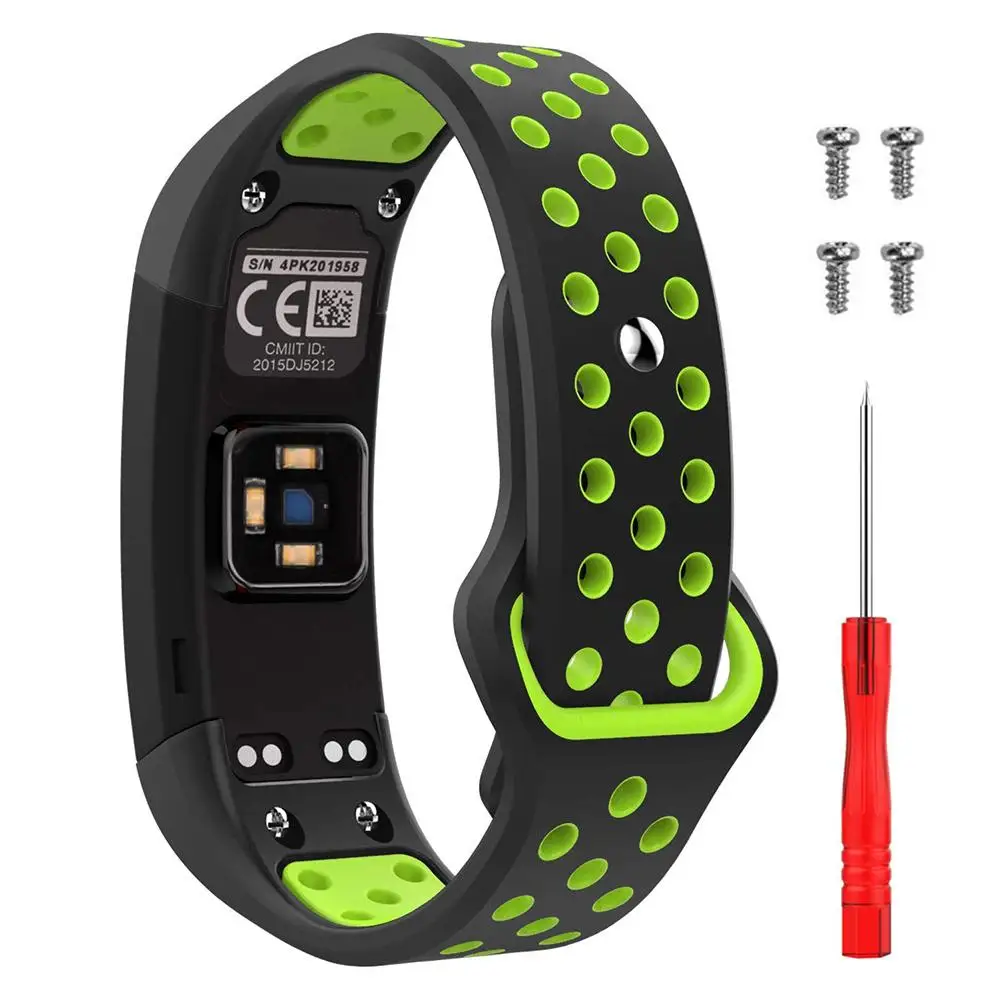 Мягкий дышащий силиконовый спортивный ремешок для часов сменный Garmin Vivosmart HR