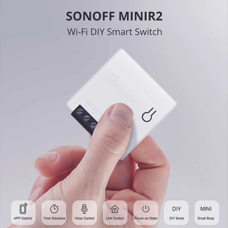 Смарт-переключатель Sonoff MINI R2 10 А двусторонний с поддержкой Wi-Fi | Электроника