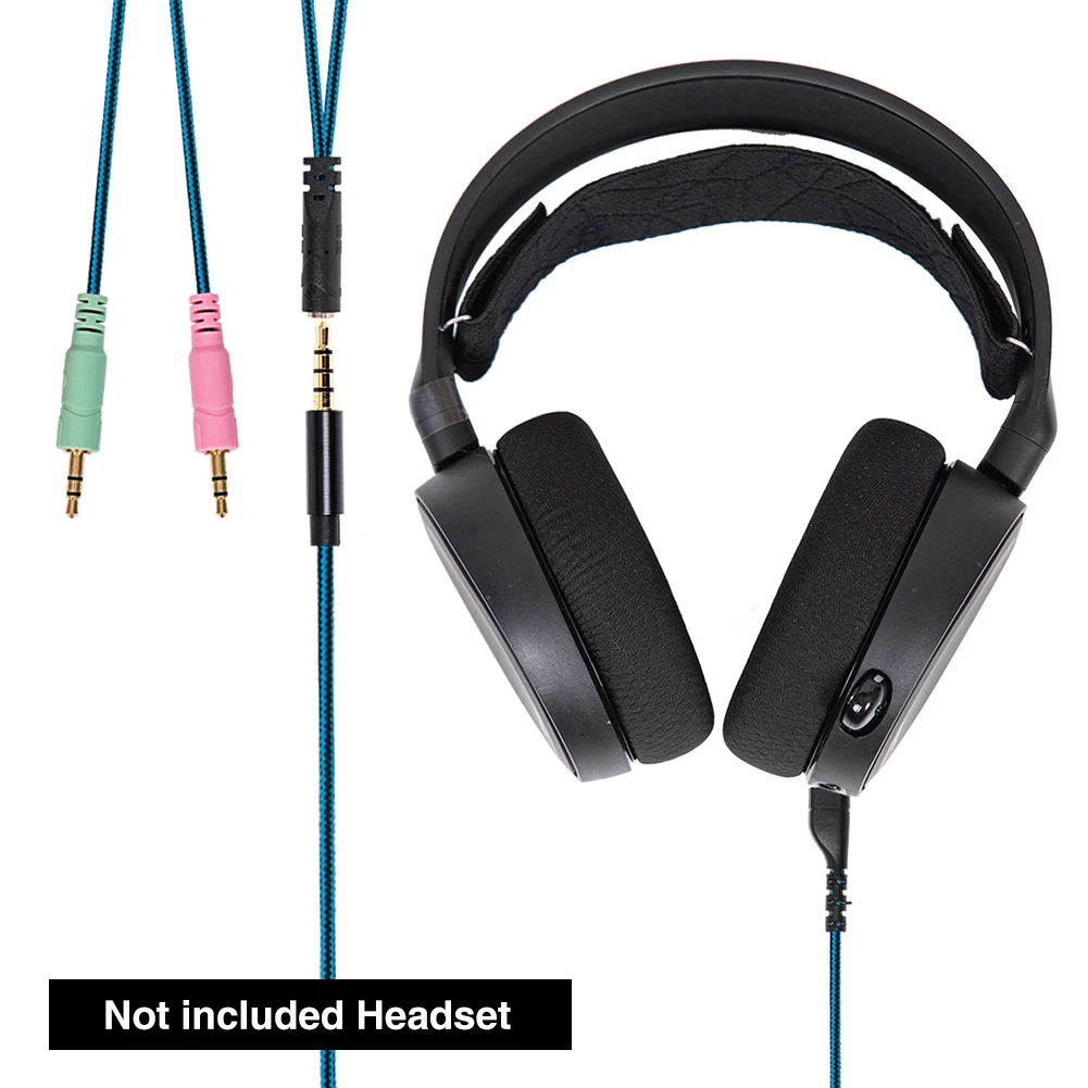 

2 м эластичный устойчивый домашний Универсальный 3D стерео портативный аудио кабель игровая гарнитура нейлоновая оплетка для SteelSeries Arctis 3 5 7