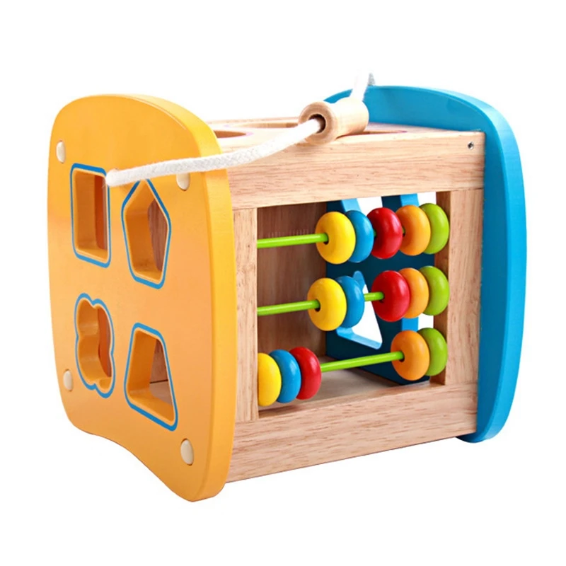 

Kids Wooden Shape Matching Box Toys Multifunction Cognitive Digital Fruit Knocking Beads Educational Toys