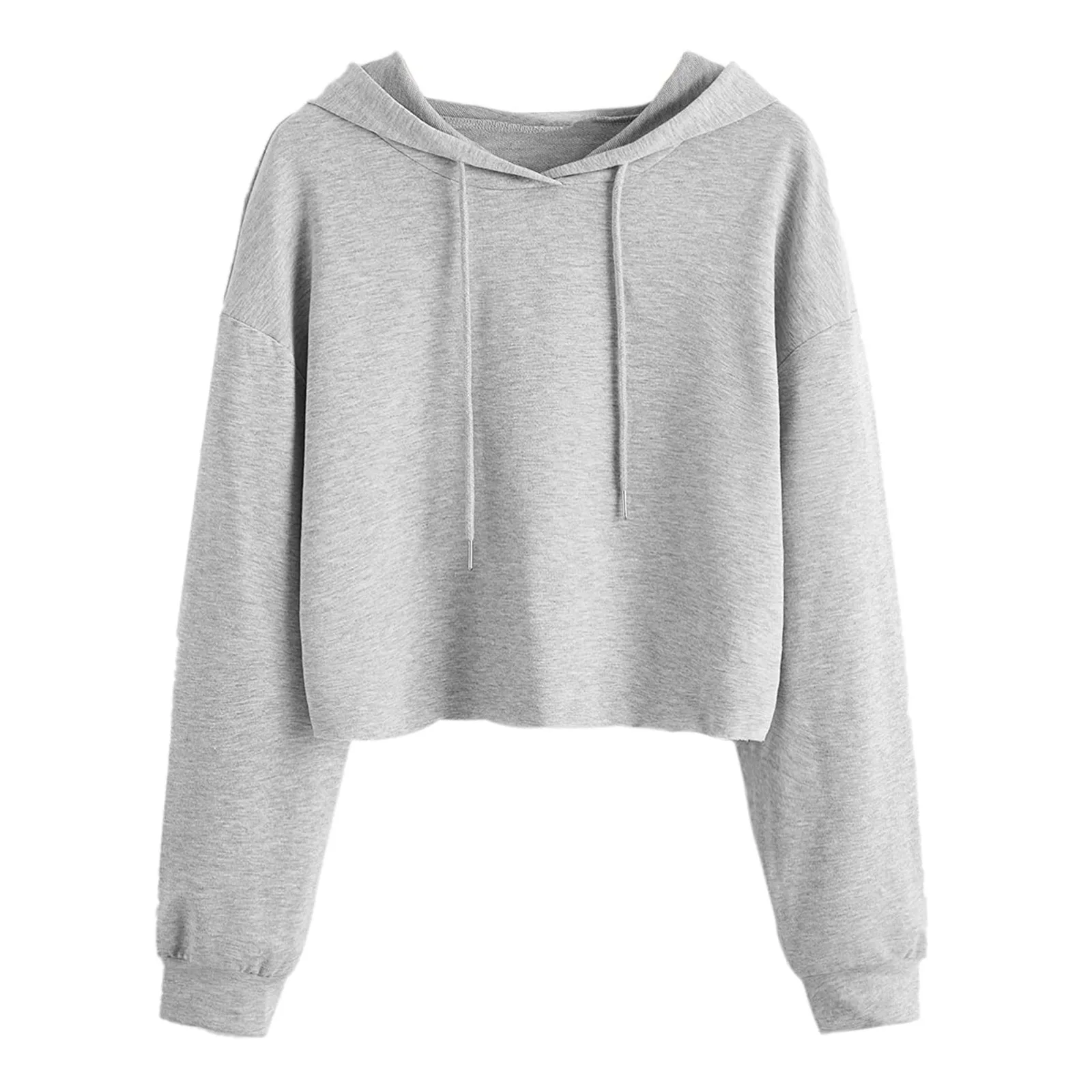 2021 Vintage High Quality Hoodies Women Long Sleeve Drawstring Short Sweatshirt Crop Top Hoodie Pullover Mulheres Sweetshirts