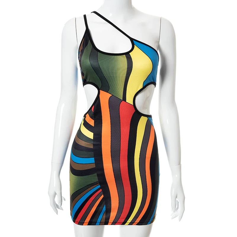 

Cutenove Sexy Party Club Bodycon Dresses For Women's 2021 Summer Clothing Camisole Cut Out Mixi Dress Female Streetwears