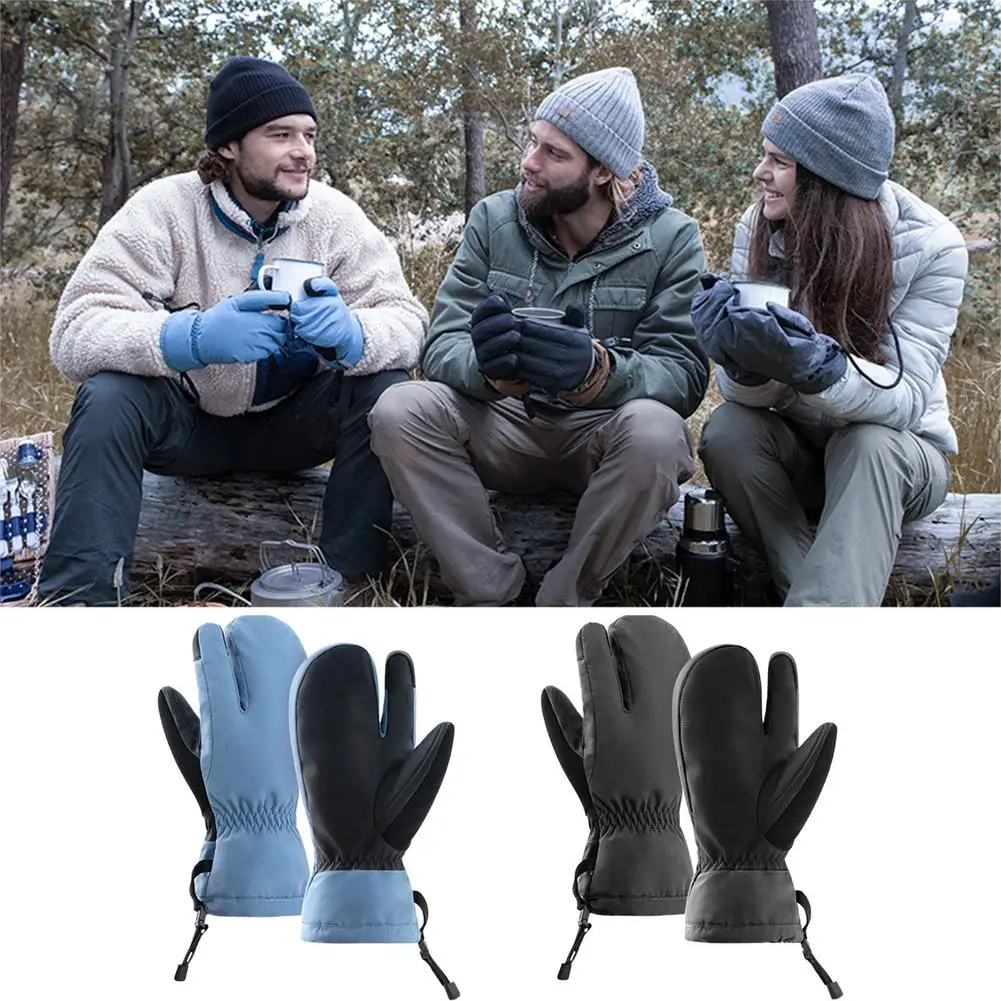 

3 Finger Snow Gloves Cycling Gloves Winter Gloves Warm Gloves For Men Women Water-resistant Windproof Touchscreen Anti-slip Fo