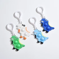 dinosaur push bubble fidget sensory toys anti stress reliver adult kid funny toy keychain cartoon among keyring