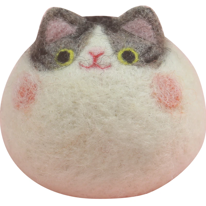 

Chubby Animals Wool Felt Craft DIY Non Finished Poked Set Handcraft Kit for Needle Material Pack