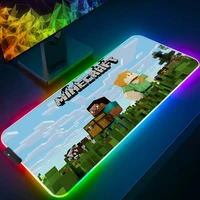 LED Mousepad Mice Gaming Mouse Pad RGB Anime Large Keyboard Rubber Speed Desk Accessories Computer Rug Laptop Carpet Mat
