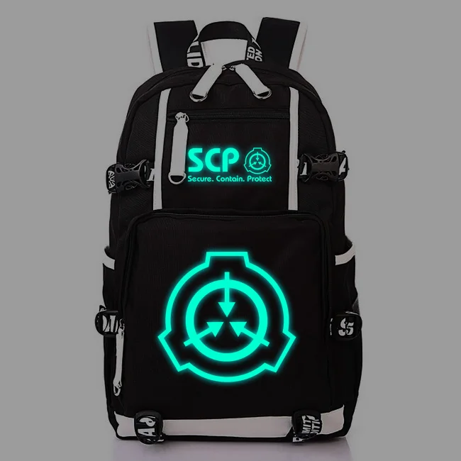 

SCP Special Containment Procedures Foundation Cosplay Backpack Luminous School Shoulder Bag Laptop Travel Rucksack Pencil Case