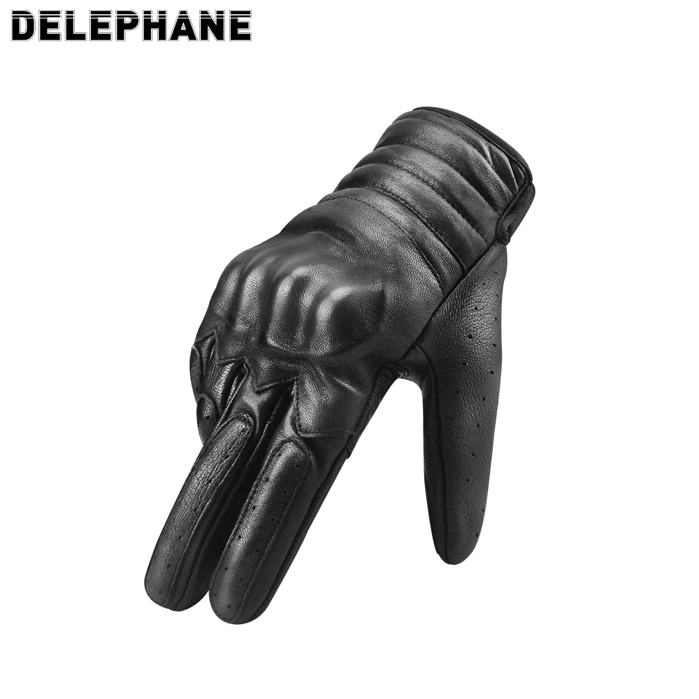 Зимние Летние кожаные перчатки с закрытыми пальцами для мужчин и женщин защитные