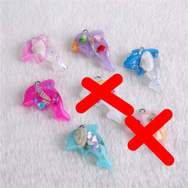 12 шт. Разноцветные Подвески в виде дельфина с раковиной 33 мм * 23 | Дом и сад