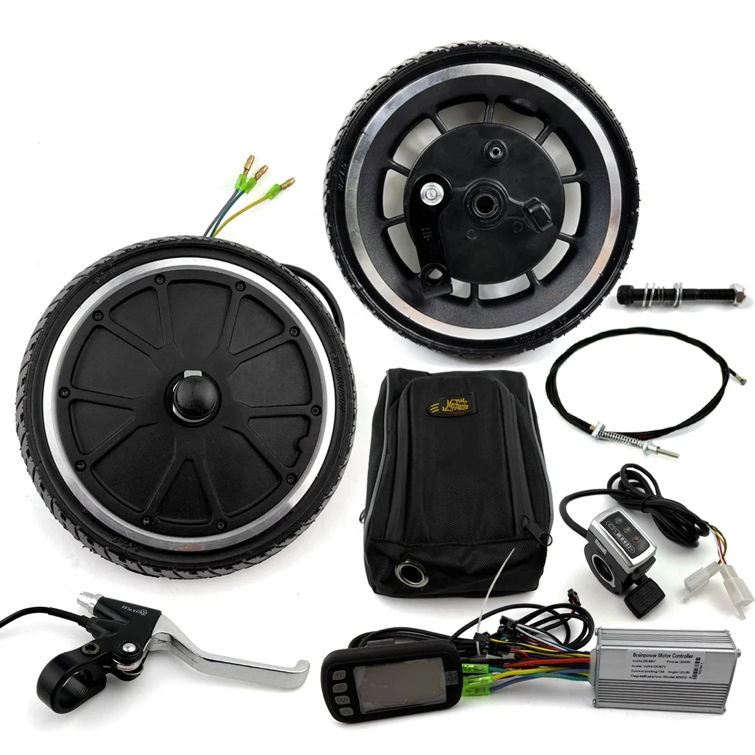 

24V 250W Electric Kickscooter Conversion Kit With LCD Screen Controller 8 Inch Brushless Motor Wheel And Drum Brake Wheel