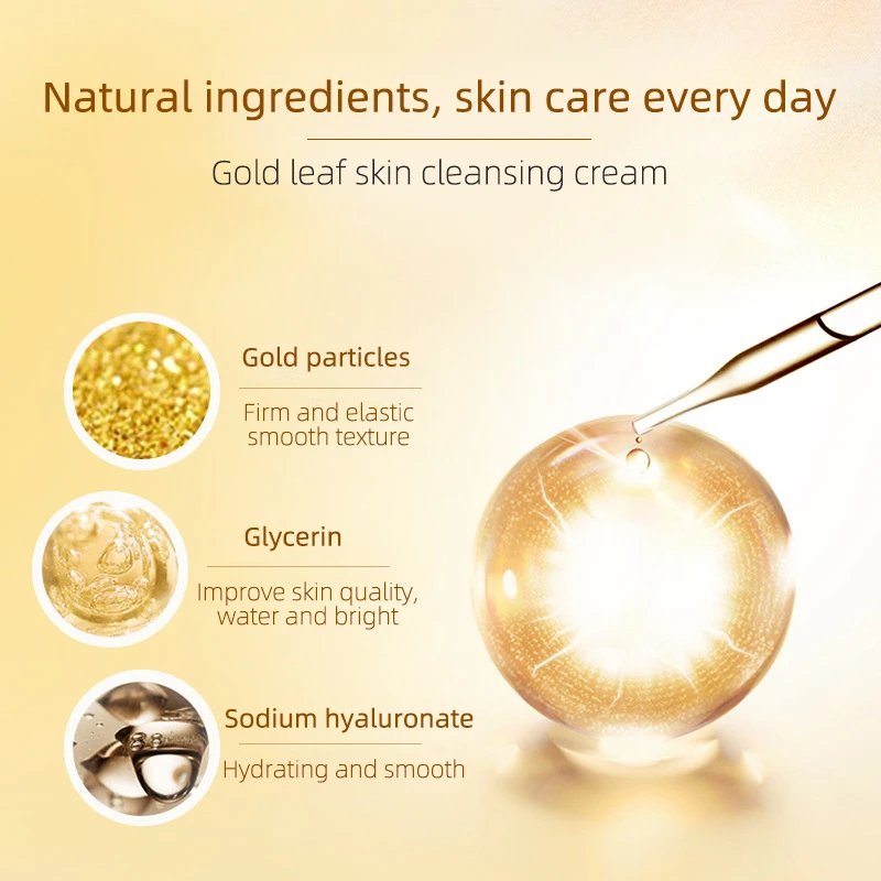 24k Золотая чистка лица очищающая питательная пена увлажняющая уход за лицом