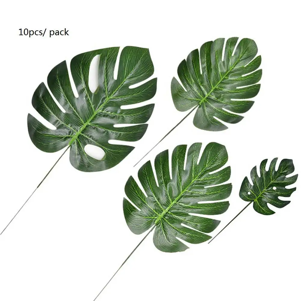 10 шт. искусственные тропические Пальмовые Листья зеленые листья монстеры