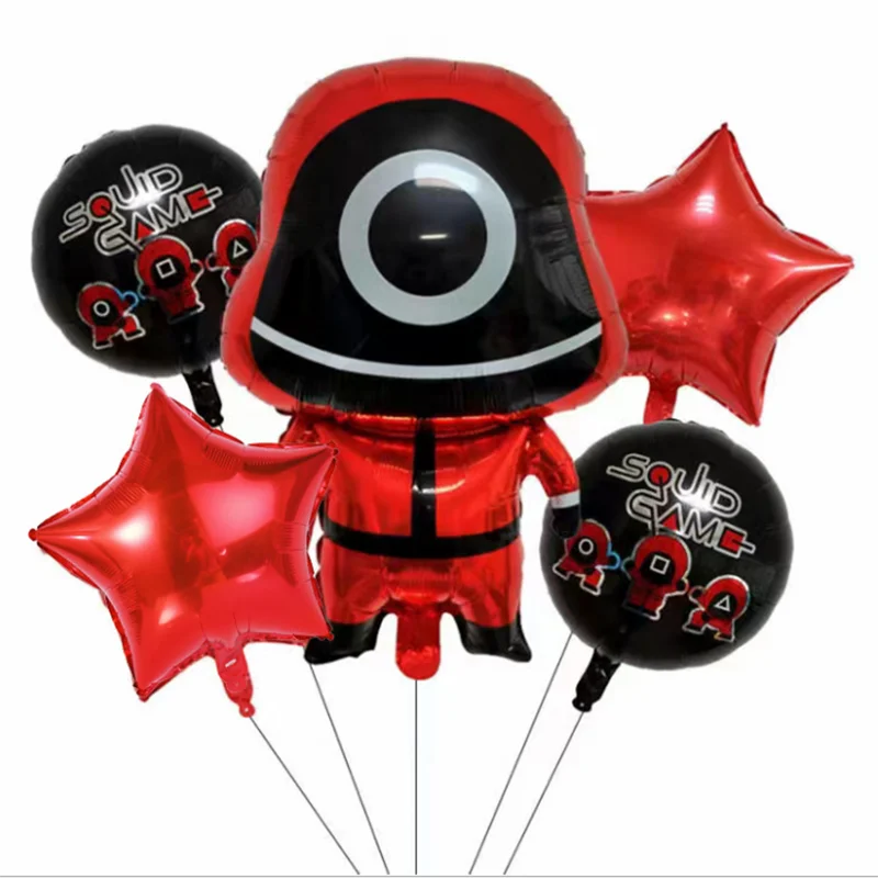

Набор воздушных шаров со сквидом, украшенных мультяшной алюминиевой пленкой