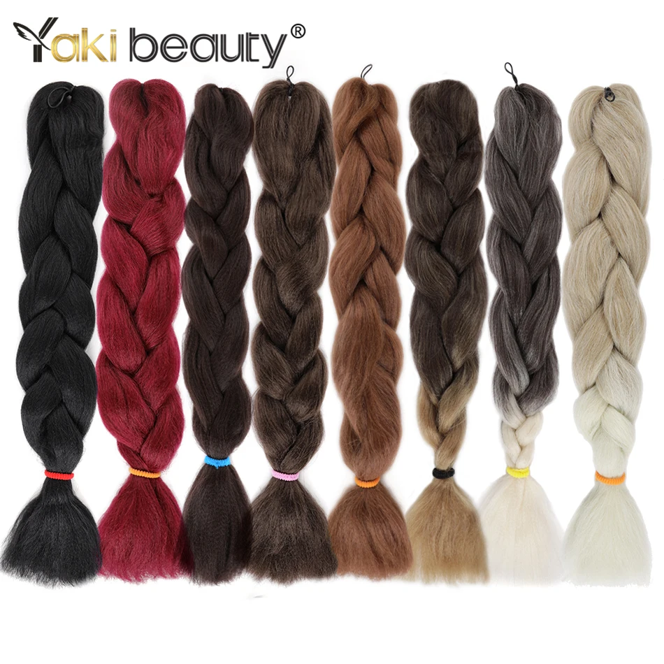 YAKI BEAUTY Омбре Джамбо косы 24 дюйма 100 г синтетические плетеные волосы блонд оптом с