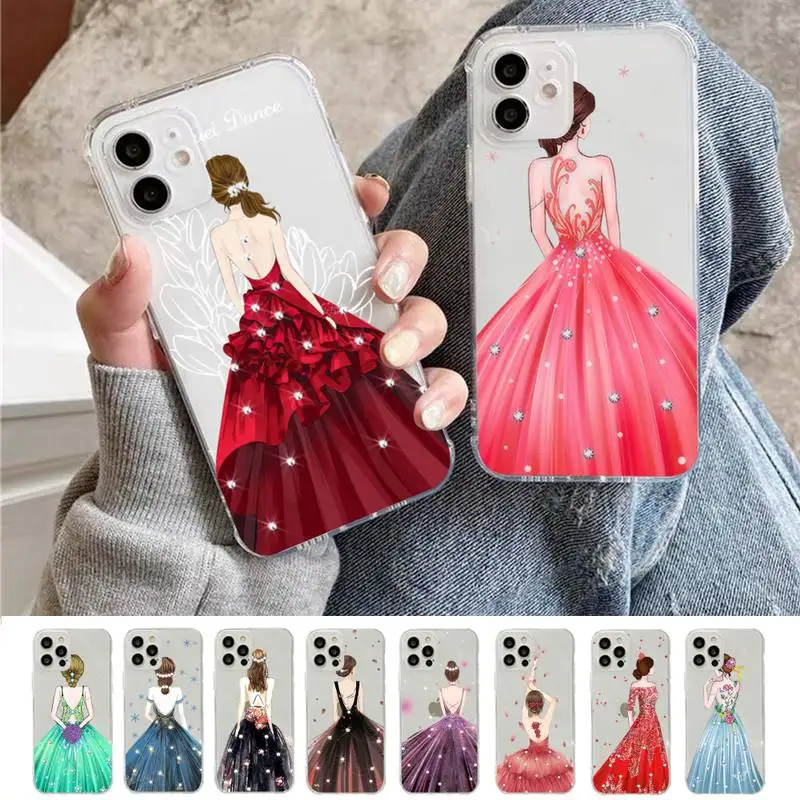 

Beautiful Wedding Dress Girl Phone Case for iPhone 11 12 13 mini pro XS MAX 8 7 6 6S Plus X 5S SE 2020 XR