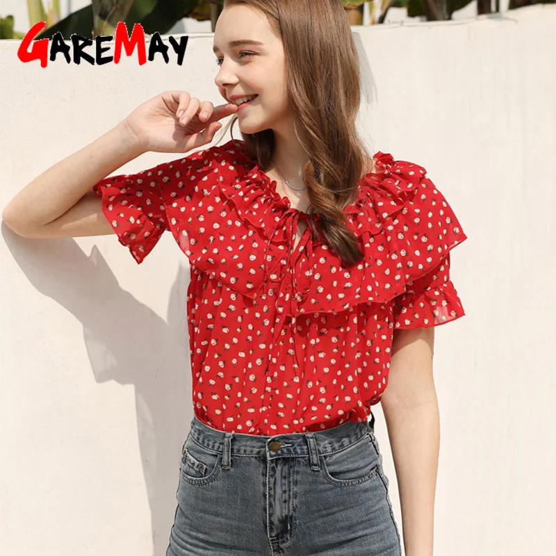 Женская блузка с коротким рукавом в Корейском стиле|Блузки| |