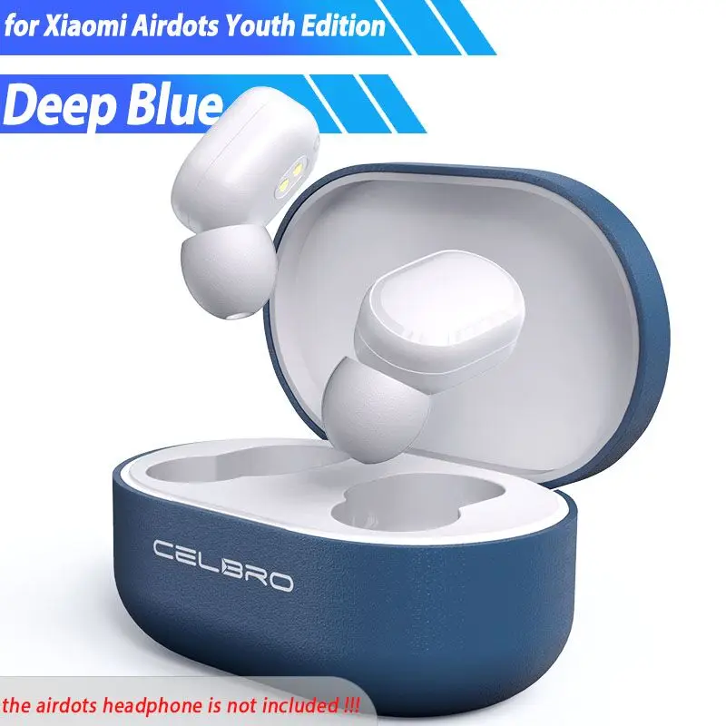 navy blue for xiaomi Защитный чехол для Xiaomi mi Airdots Red mi Air Dots dot силиконовый чехол беспроводной Bluetooth чехол для наушников - Цвет: navy blue for xiaomi