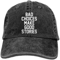 bowlife bad decisions make good stories unisex cotton denim adjustable cowboy hat