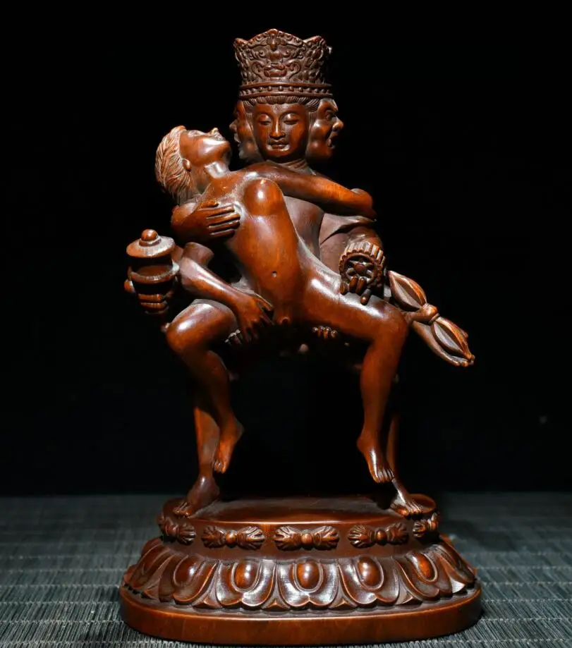 

Archaize seiko Hand-carved boxwood Tibetan Buddha joy Buddha household decoration crafts statue
