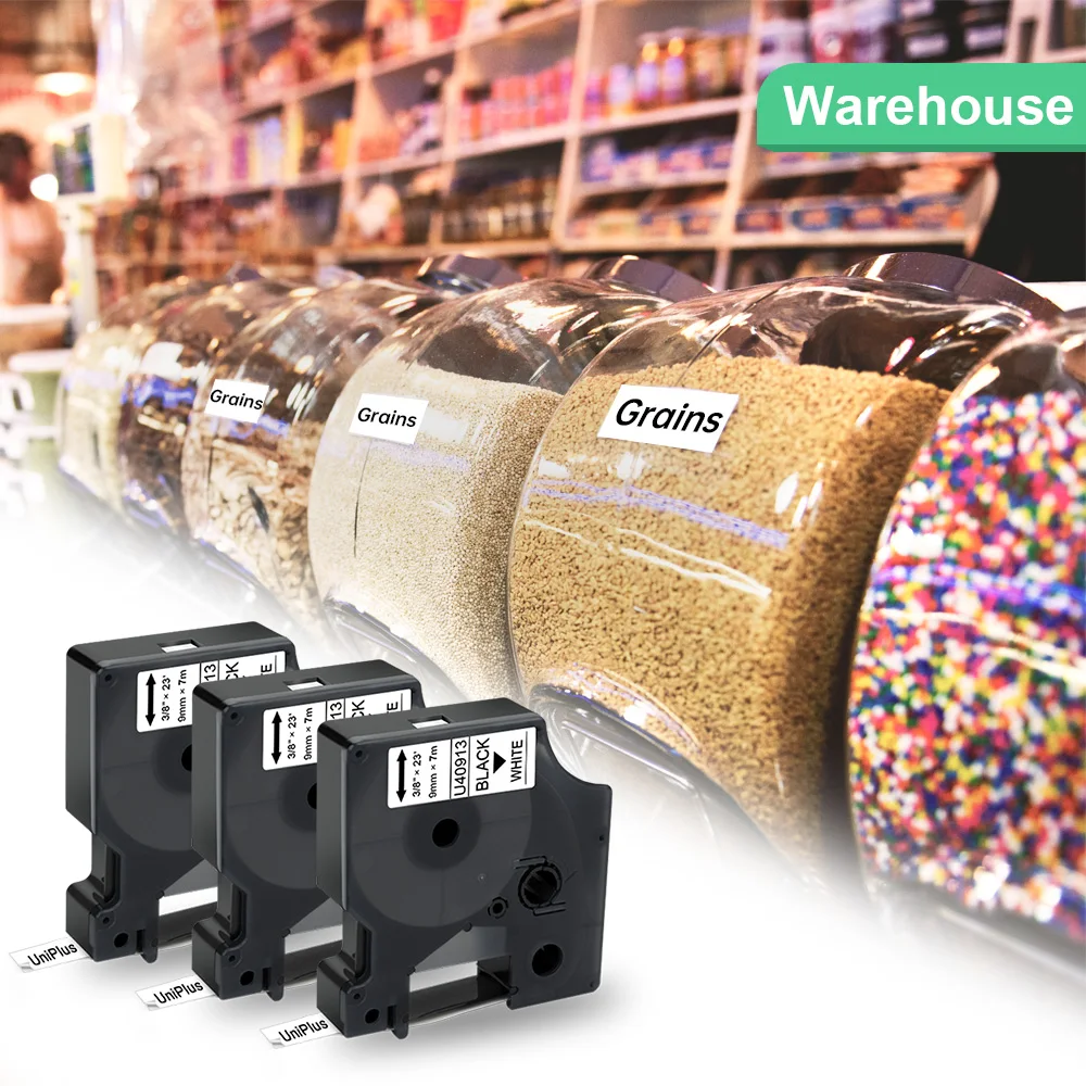 UniPlus 6 мм этикетки ленты для Dymo D1 43610 черный на прозрачной Совместимость LabelManager 160