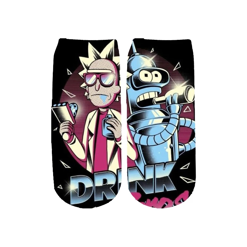 10 Новейшие Rick and Morty 3D печатных мультфильм милые короткие носки для мужчин женщин harajuku корейские носки RS-006 - Цвет: 10