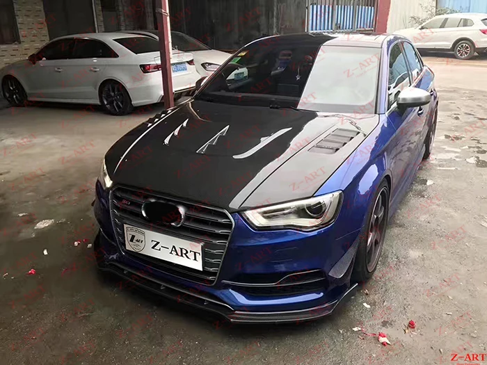 Z-ART капот двигателя из углеродного волокна для Audi A3 S3 2013- настоящий капот двигателя из углеродного волокна для Audi A3 S3 крышка двигателя из углеродного волокна