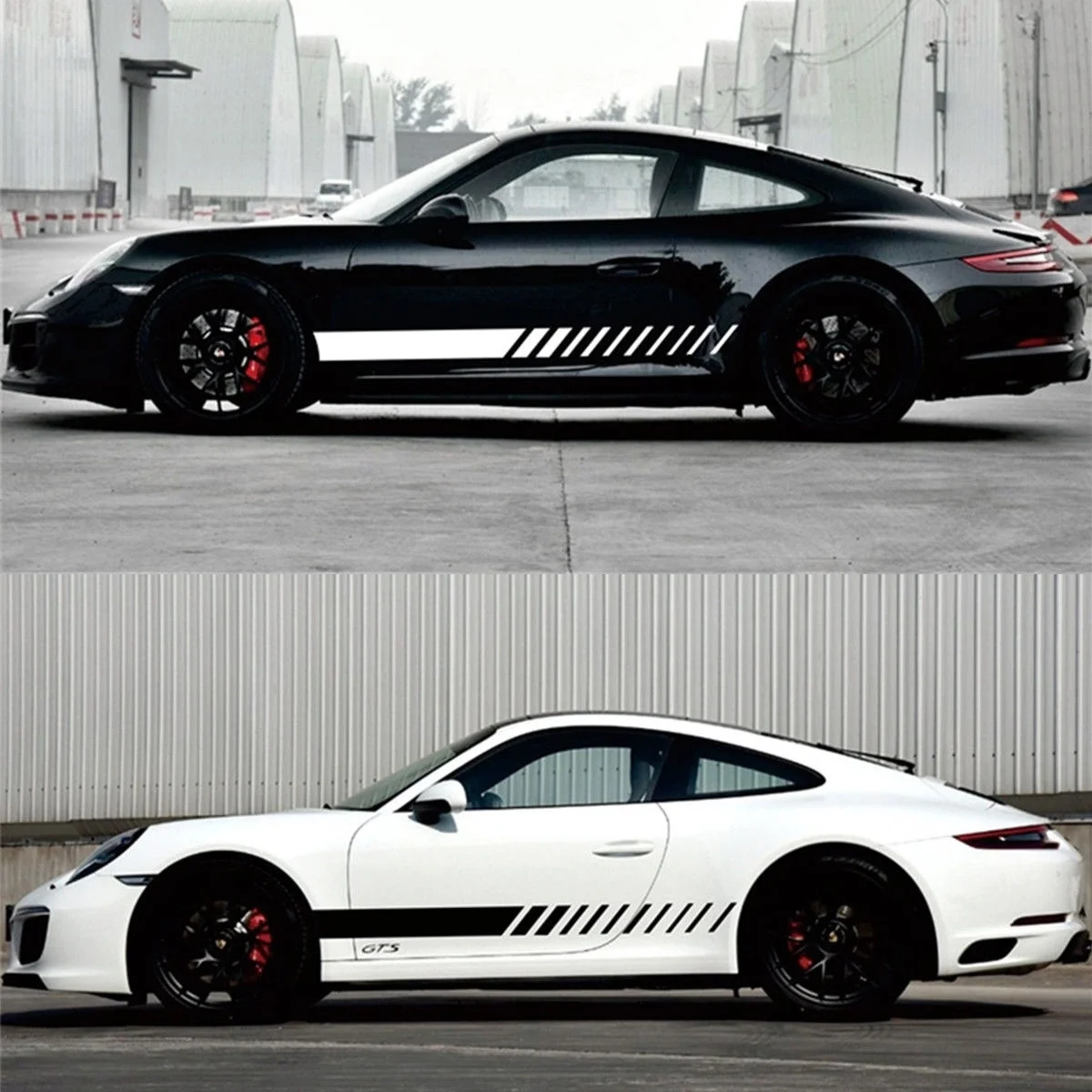 

For 2x 2X Car Body Sides Graphic Decal Waterproof Vinyl Racing Sports Styling Stickers