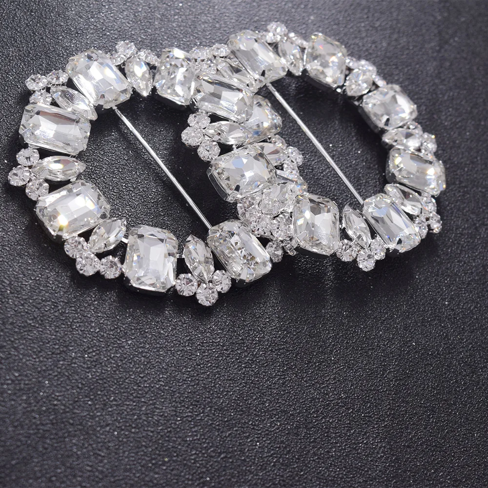 2 шт. 8 см стеклянные стразы кристаллы круглая пряжка женские модельные туфли с