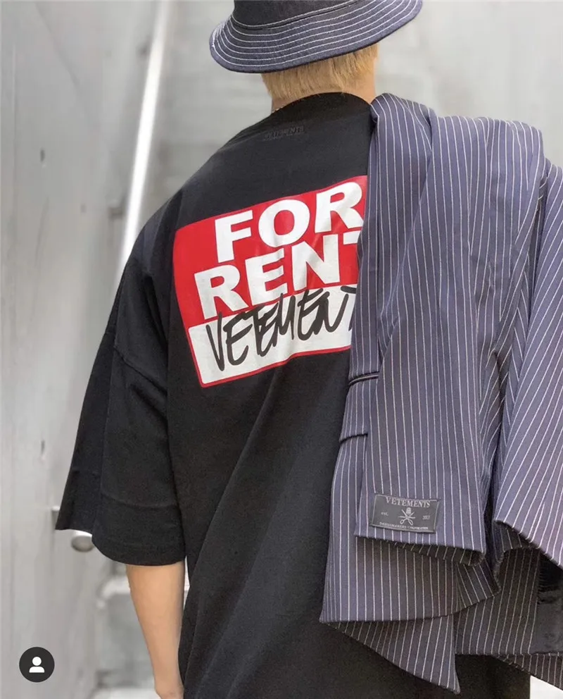

FOR RENT Vetements T-Shirts 1:1 High quality Oversize RED Letter Printing Women Men Vetements Tees Vetements T shirt