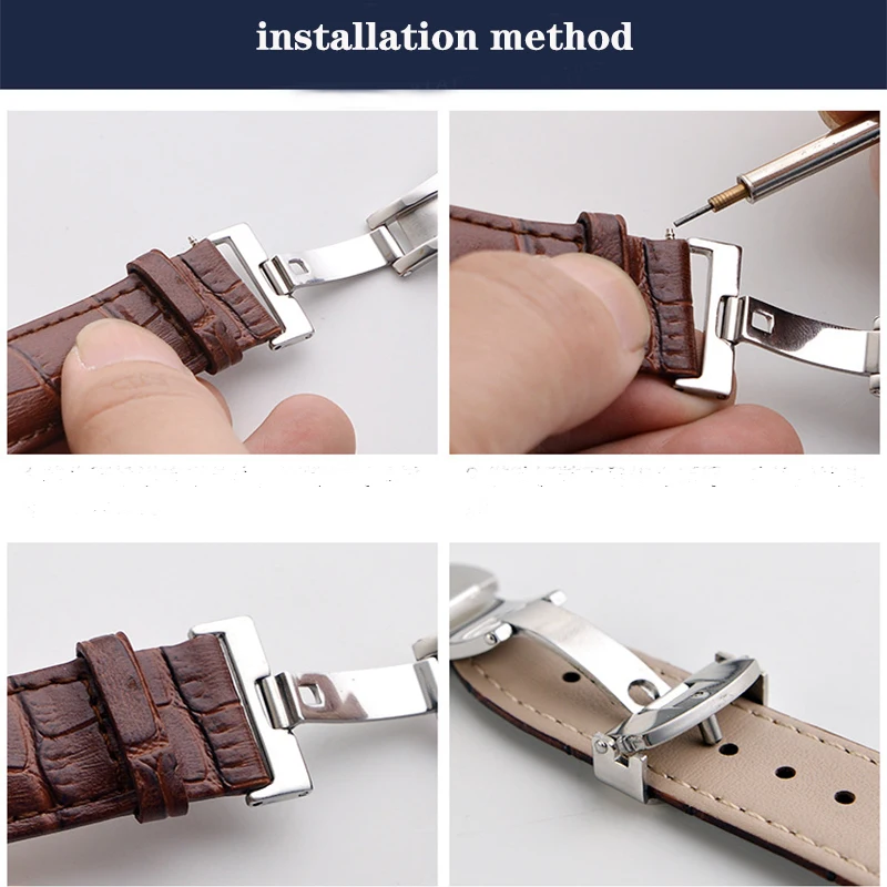 Butterfly Deployment Buckle Automatic Double Click Stainless Steel Clasp Strap For Watch Band 16mm18mm 20mm 22mm watchband Clasp