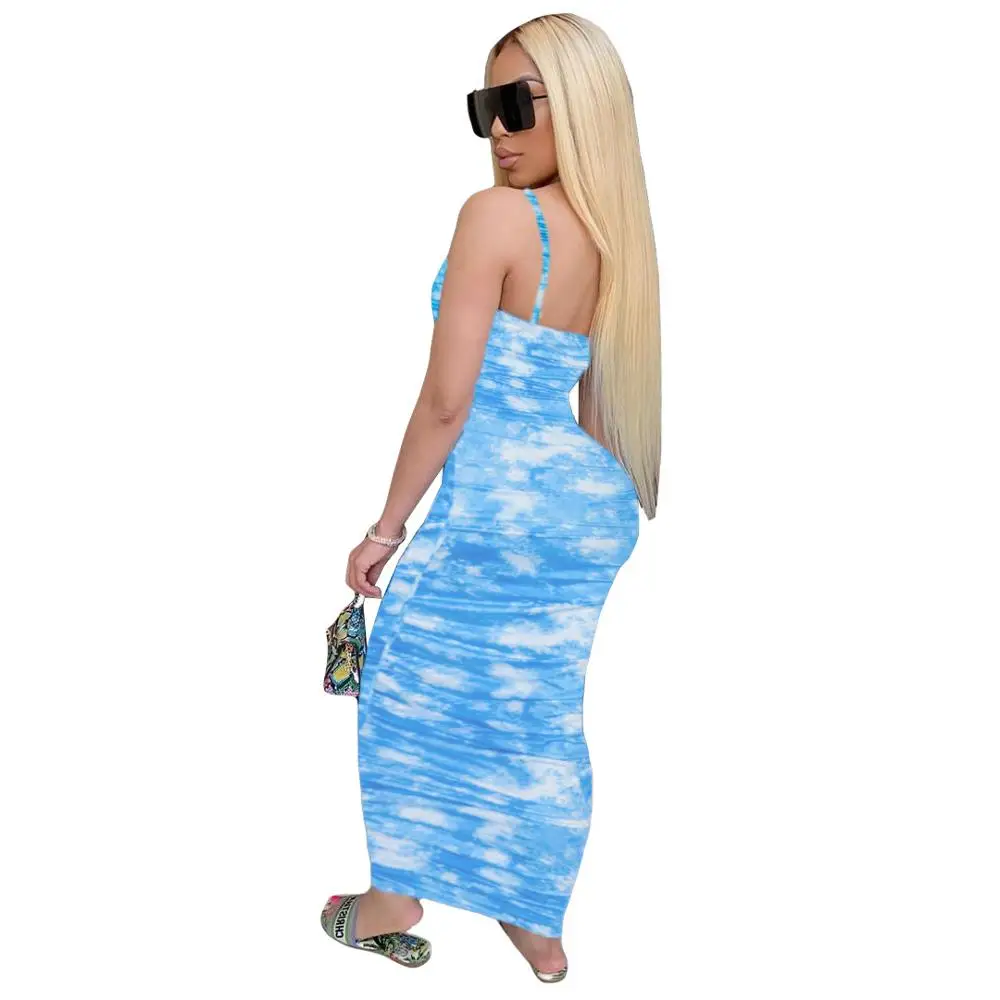 Женское длинное платье с принтом Adogirl на завязках многослойное бретелях спагетти