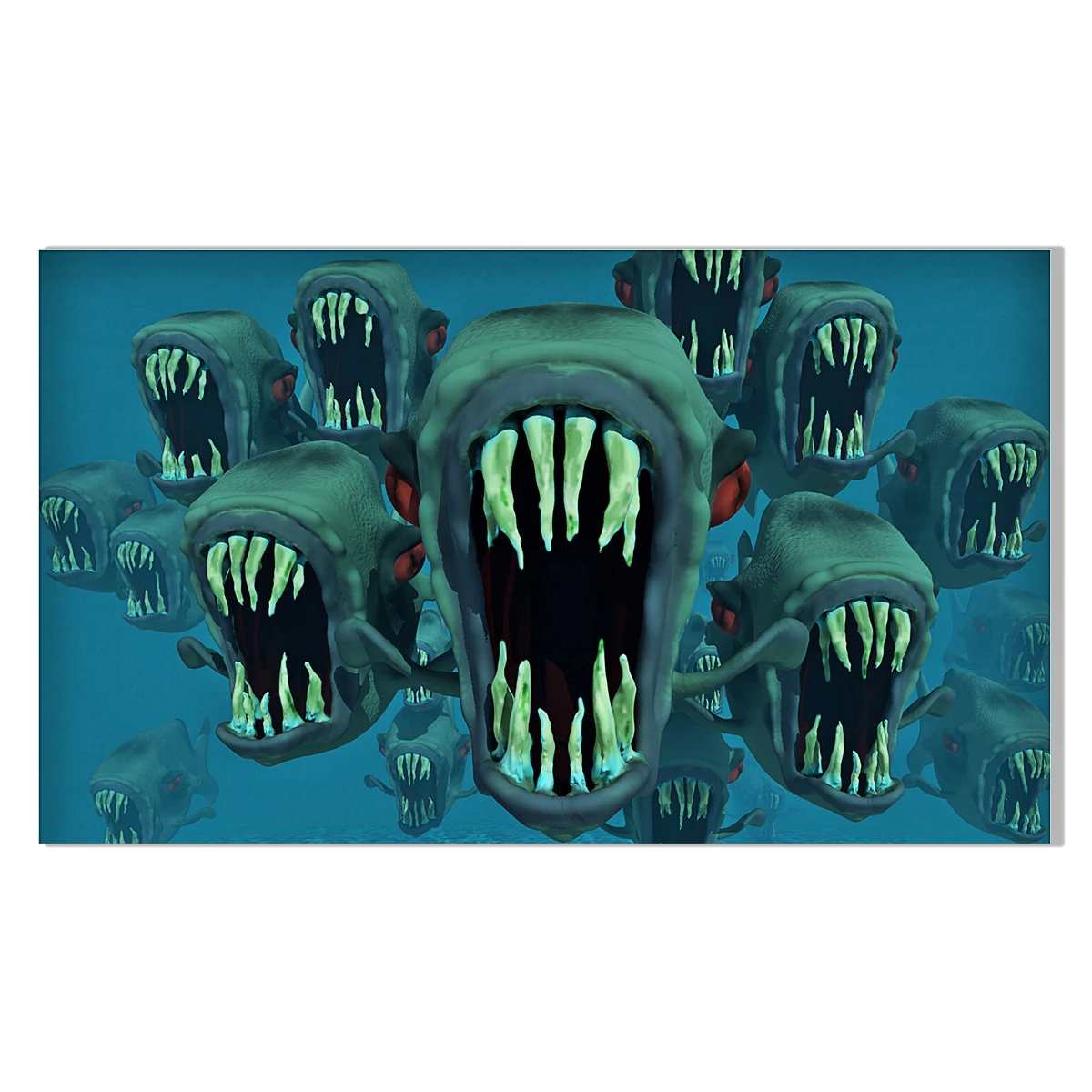 Piranha Shoal of Fish Poster Canvas Print Painting Wall Art Living Room Home Decoration | Дом и сад