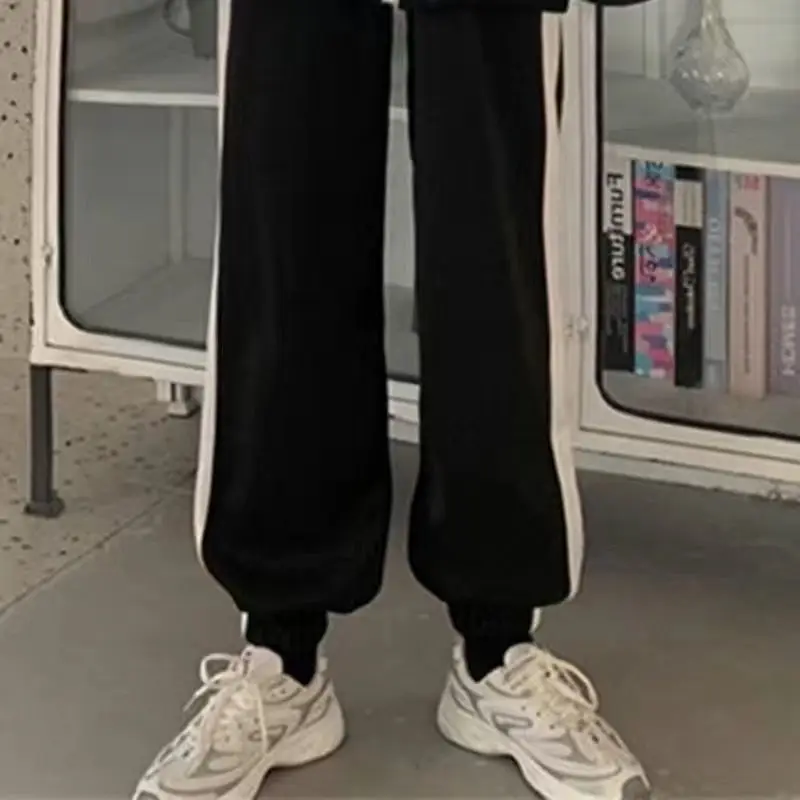 

Women Sets Patchwork High Street Students Zipper Jackets Pants Bodybuilding Casual Korean Style Harajuku Chic Teens Streetwear