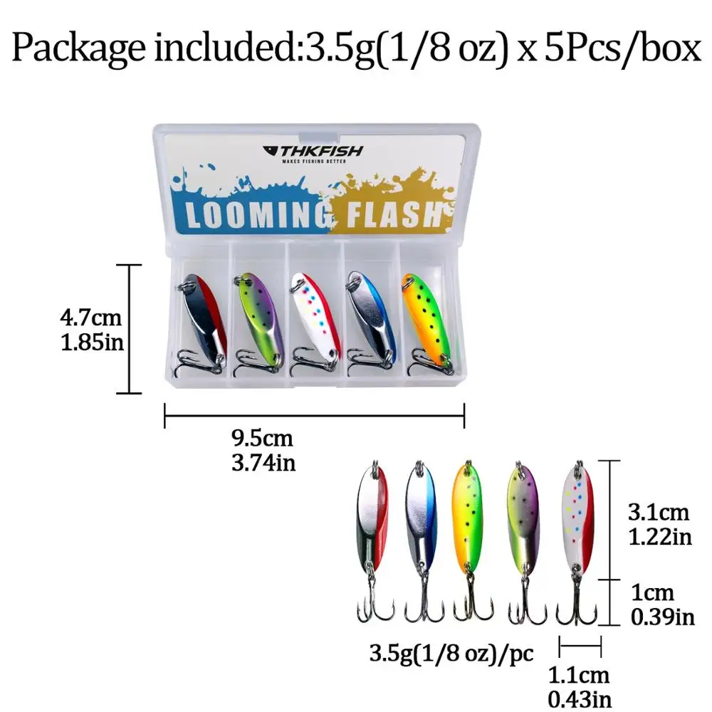 5pcs 3.5g 5 шт./кор. 3,5g 5g 7g 10g металлическая ложка для рыбалки приманки жесткая морская приманка для рыбалки ложка приманка песка, черной рыбы, полосатого окуня, форель воблеры - Цвет: 5pcs 3.5g