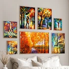 Пейзаж, живопись, холст, принты, дождсветильник, уличный пейзаж, влюбленные, настенное искусство, современная картина для гостиной, украшение для дома, фреска