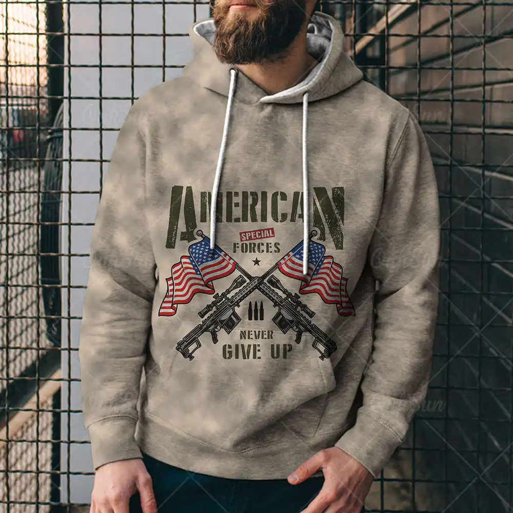 

2021 Fleece Fun Design USA Flag 3D Eagle Hoodie Fashion Men's And Women's Sports Streetwear Skateboard Autumn Sweater Pullover