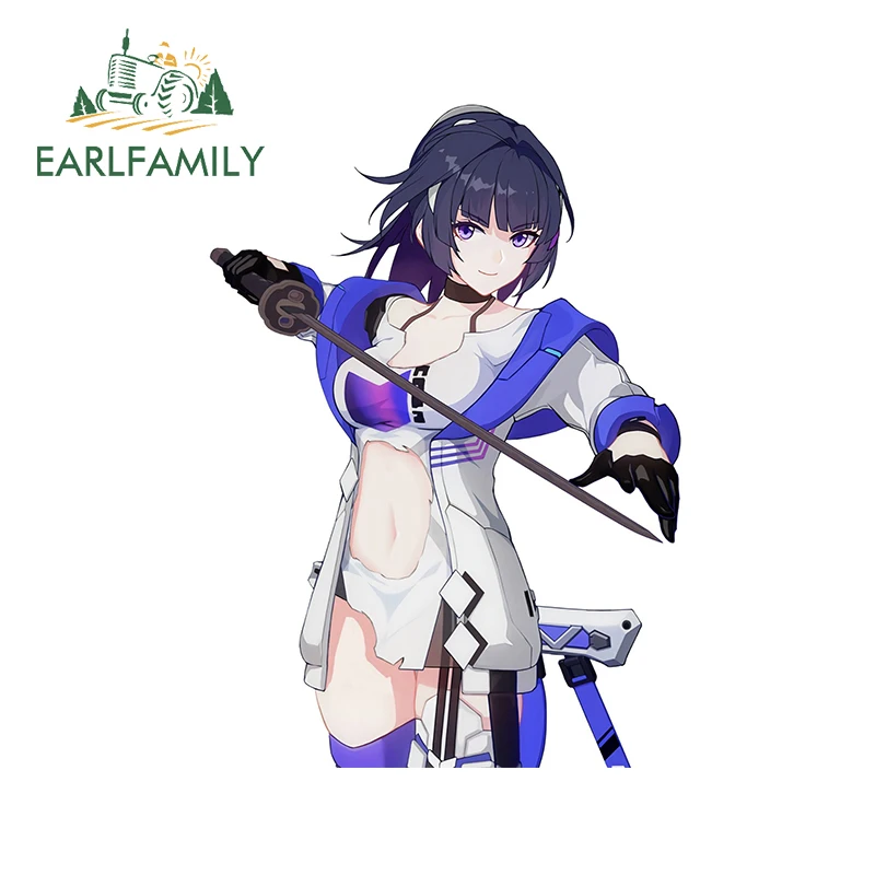 

EARLFAMILY 13 см x 9,4 см для Honkai Impact 3 Женская наклейка на автомобиль для меча аниме Стайлинг мотоцикла