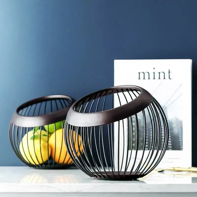 

Iron Storage Fruit Plate Drain Basket Modern Home Storage Basket Nordic Style Fruit Plate Fruit Basket