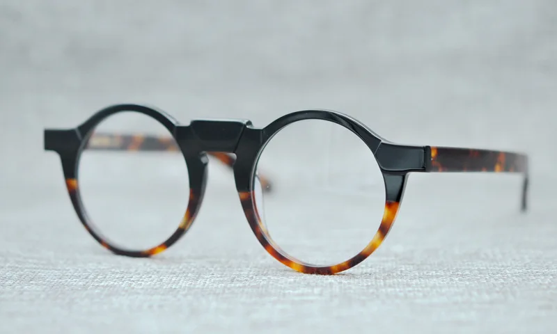 black with tortoise Belight оптические женские мужские ацетатные круглые Ретро Винтажные стеклянные очки для глаз es оптические очки с оправой MA1465 - Цвет оправы: black with tortoise