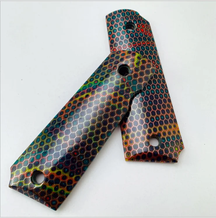 

1911 Grips Honeycomb Cell Handle Accessories Modification 1911 Grips Handle Patch Colorful Honeycomb Resin Handle