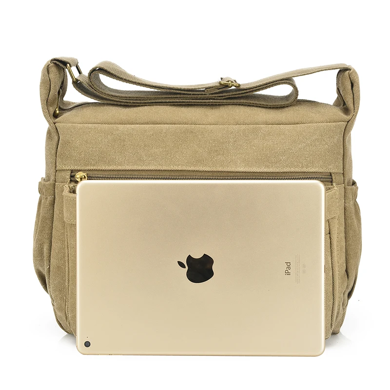 Толстая холщовая Повседневная сумка через плечо мужская мессенджер дорожная для