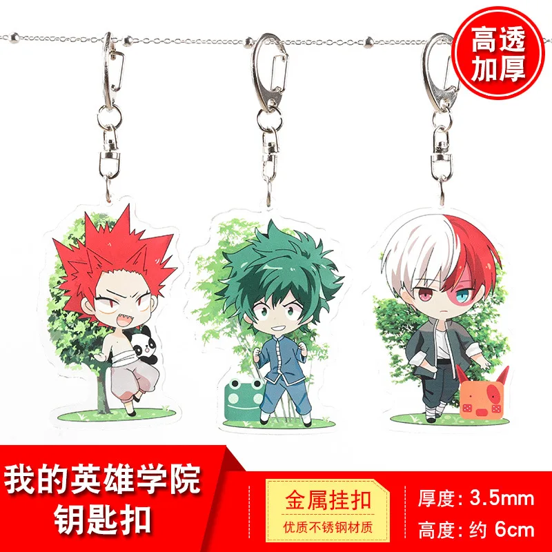 My Hero Academy брелок с ластиком Todoroki Shoto Bakugou Katsuki Kirishima Eijiro Midoriya izku мультяшный акриловый брелок
