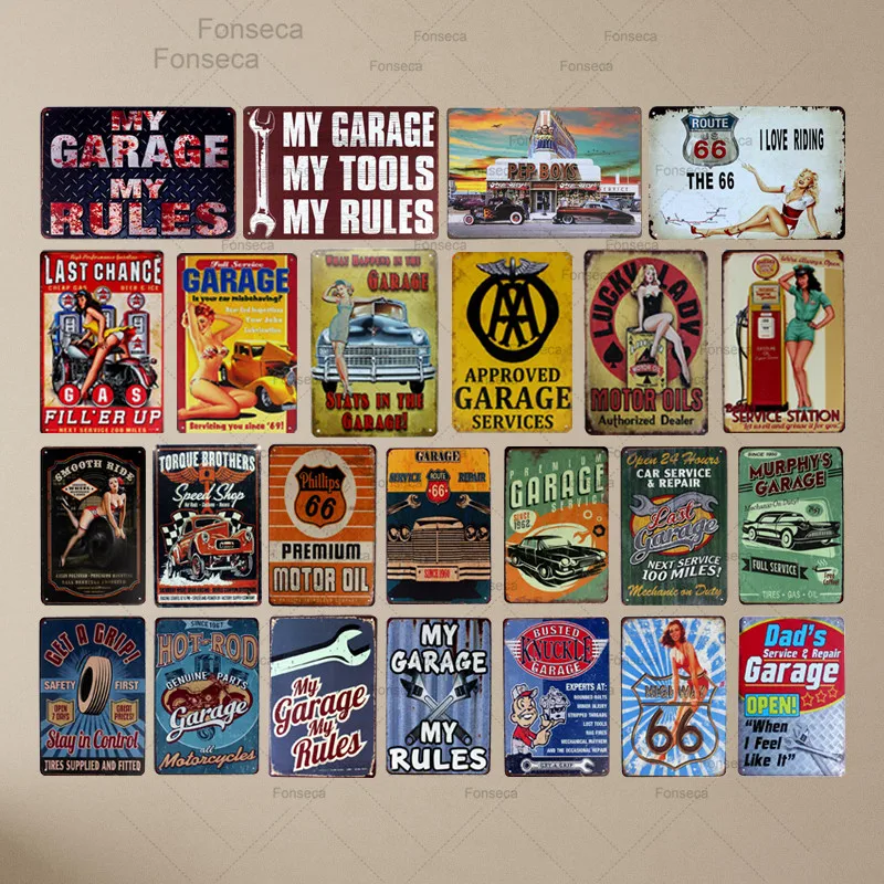 Таблички полный сервис гаражные винтажные декоративные тарелки мотоциклетные