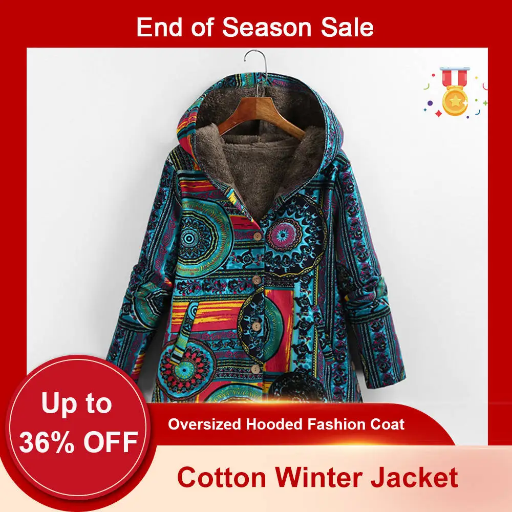 Versear размера плюс пальто с капюшоном хлопковая зимняя куртка женская винтажная