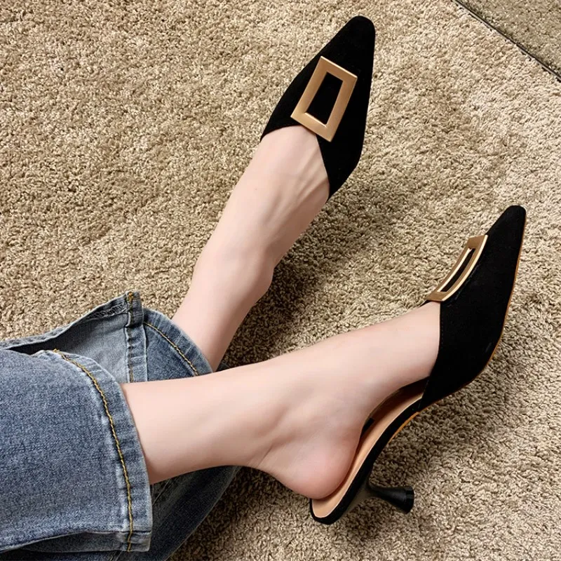 Женские повседневные туфли лодочки EOEODOIT босоножки без задника на высоком