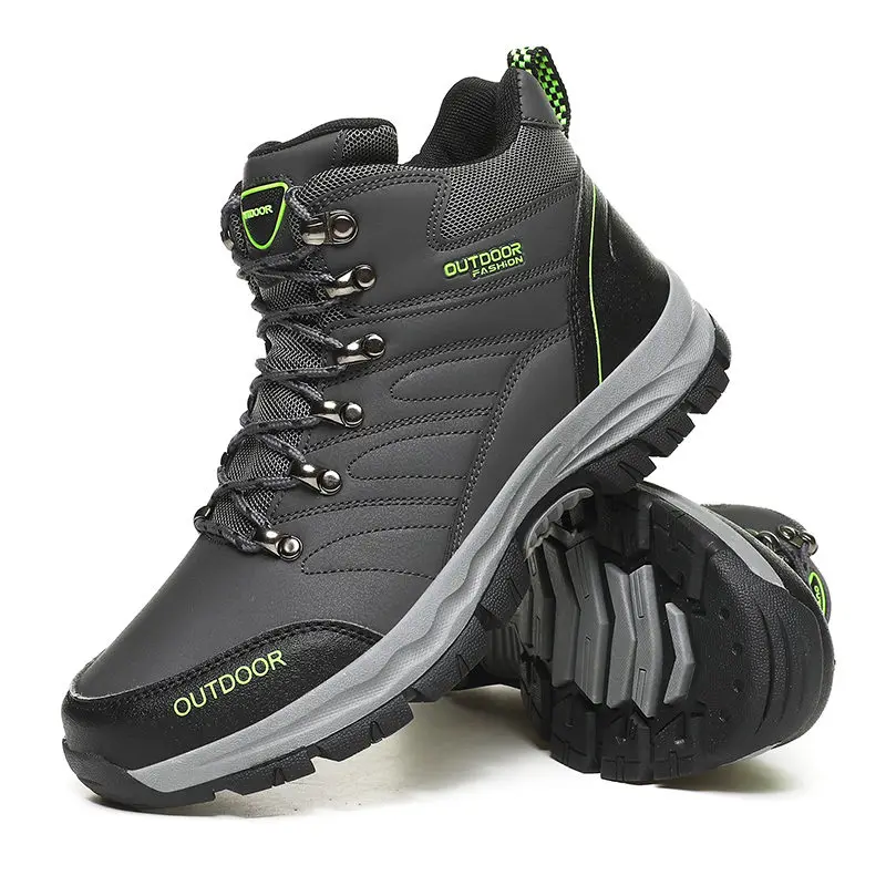 Prowow New Men Outdoor Hiking Shoes High Quality Leather Anti-skid Breathable Climbing Shoes Men Trekking Hiking Sneakers Men