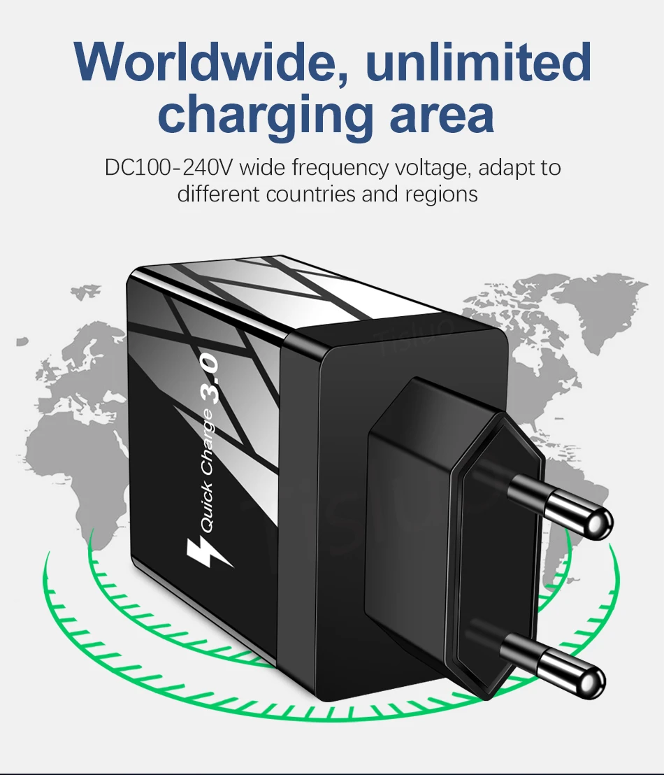 Зарядное устройство USB Quick Charge 3,0 для iPhone 11 7 samsung A50 s8 Xiaomi Huaiwei P20 QC 3,0 быстрое зарядное устройство 4 порта настенный Разъем EU US разъем-адаптер