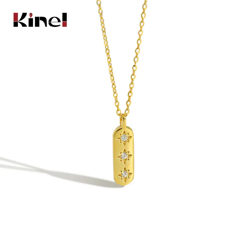 Длинное ожерелье Kinel с геометрическим кулоном для женщин ожерелья из настоящего