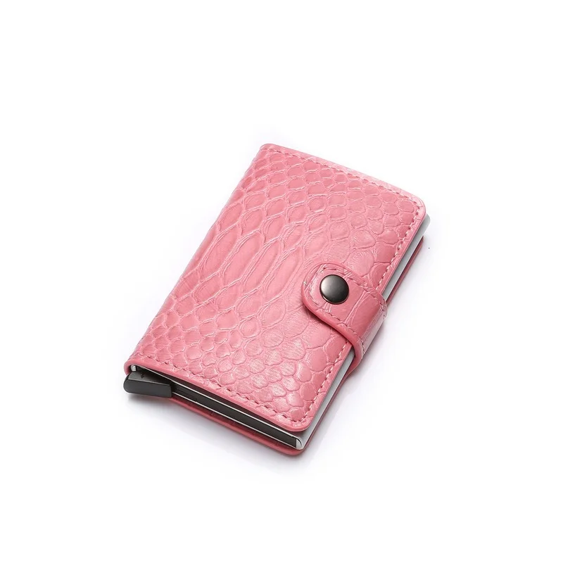 2021 Hot Style Aluminum Alloy Wallet Female Purse Rfid Python Pattern Card Holder Wallet Multi-card Women